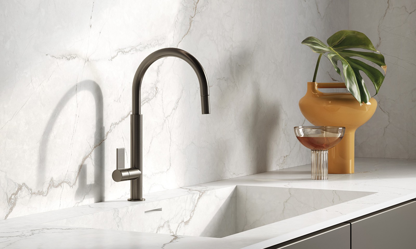 Quarzite Luna — installed